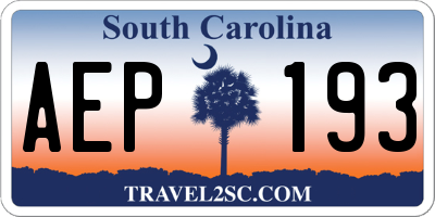 SC license plate AEP193