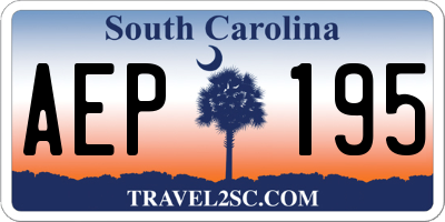 SC license plate AEP195