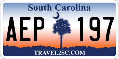 SC license plate AEP197