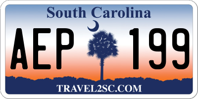 SC license plate AEP199