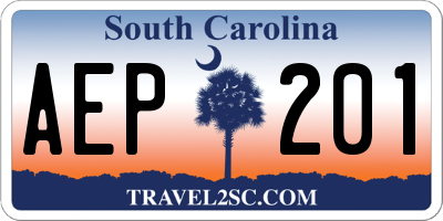 SC license plate AEP201