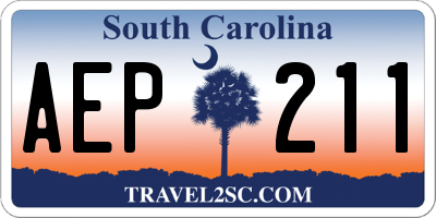 SC license plate AEP211