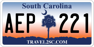 SC license plate AEP221