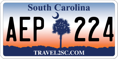 SC license plate AEP224