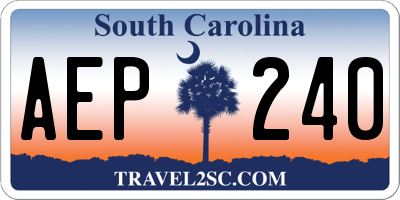 SC license plate AEP240