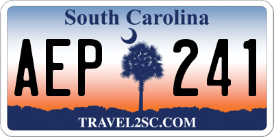 SC license plate AEP241