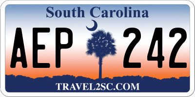 SC license plate AEP242