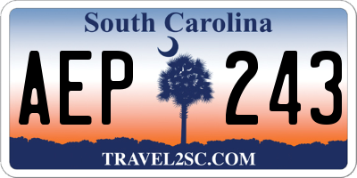 SC license plate AEP243