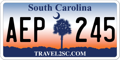 SC license plate AEP245