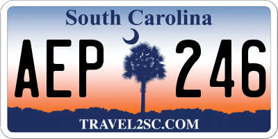 SC license plate AEP246