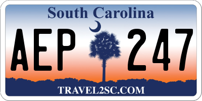 SC license plate AEP247