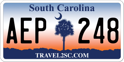 SC license plate AEP248