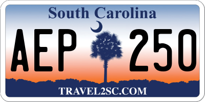 SC license plate AEP250