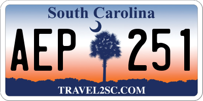 SC license plate AEP251