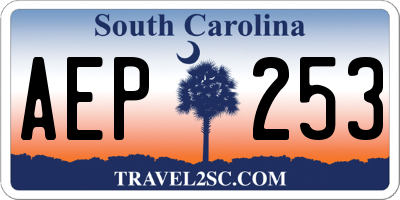 SC license plate AEP253