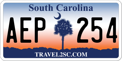 SC license plate AEP254