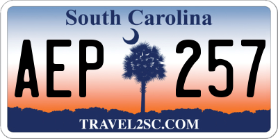 SC license plate AEP257