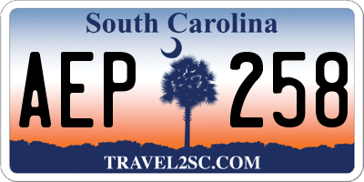 SC license plate AEP258