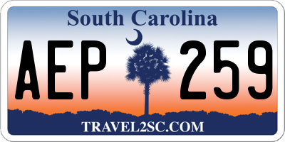 SC license plate AEP259