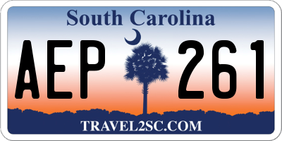 SC license plate AEP261