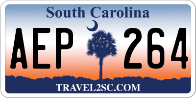 SC license plate AEP264