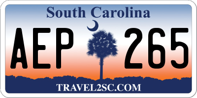 SC license plate AEP265