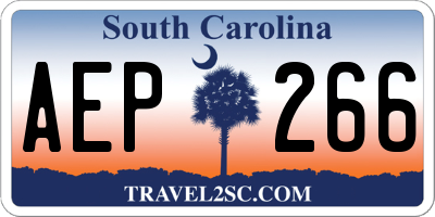 SC license plate AEP266