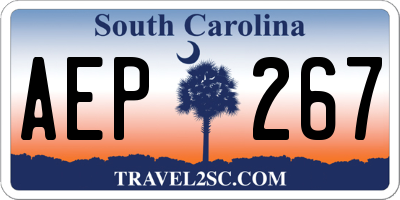 SC license plate AEP267