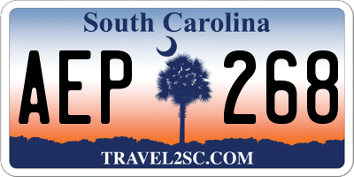 SC license plate AEP268