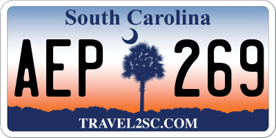 SC license plate AEP269