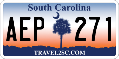 SC license plate AEP271