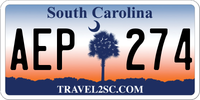 SC license plate AEP274