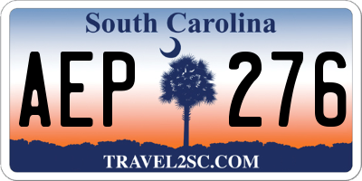 SC license plate AEP276