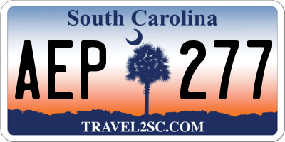 SC license plate AEP277