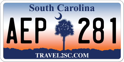 SC license plate AEP281