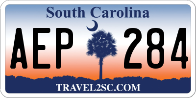 SC license plate AEP284