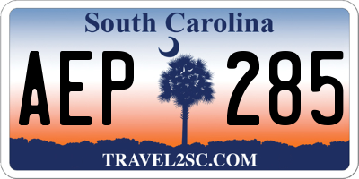 SC license plate AEP285