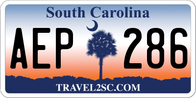 SC license plate AEP286