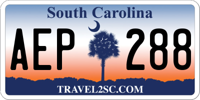 SC license plate AEP288