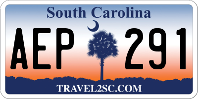 SC license plate AEP291