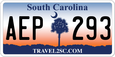 SC license plate AEP293