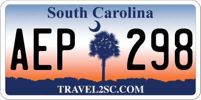 SC license plate AEP298