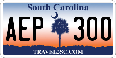 SC license plate AEP300