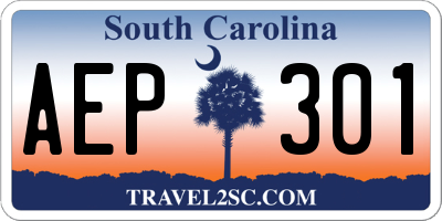 SC license plate AEP301