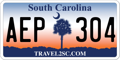 SC license plate AEP304