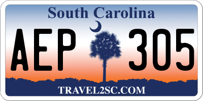 SC license plate AEP305