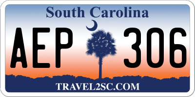SC license plate AEP306