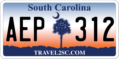 SC license plate AEP312