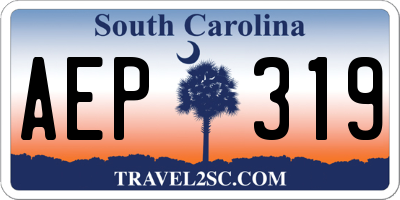SC license plate AEP319