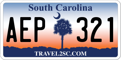SC license plate AEP321